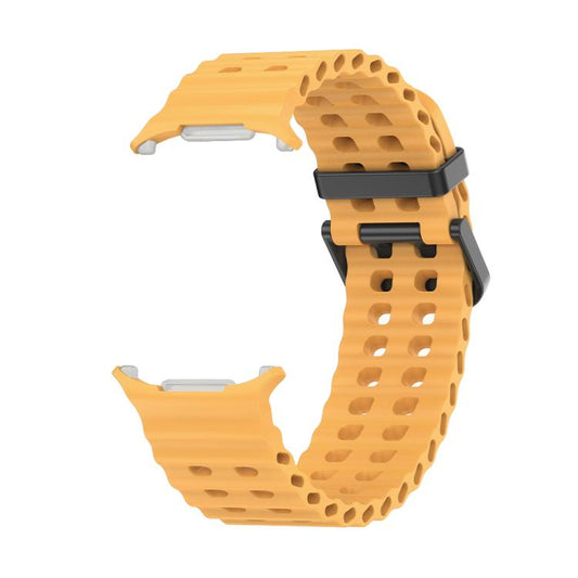 For Samsung Galaxy Watch Ultra 47mm / Ultra 2025 Kalebol Porous Breathable Silicone Watch Band(Yellow) by Kalebol