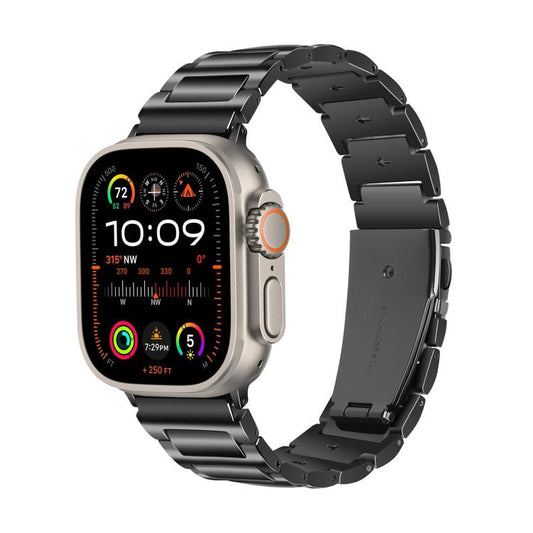 For Apple Watch 46mm / 49mm / 45mm / 44mm Kalebol Tooling Metal Zinc Alloy Watch Band(Black) by Kalebol