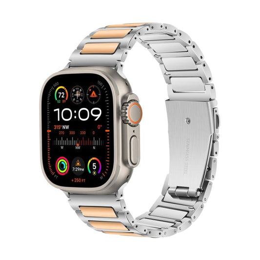For Apple Watch 46mm / 49mm / 45mm / 44mm Kalebol Tooling Metal Zinc Alloy Watch Band(Silver Rose Gold) by Kalebol
