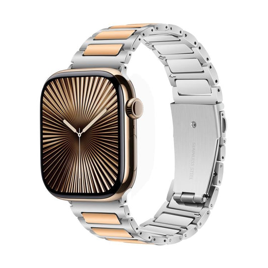 For Apple Watch 42mm / 41mm / 40mm / 38mm Kalebol Tooling Metal Zinc Alloy Watch Band(Silver Rose Gold) by Kalebol