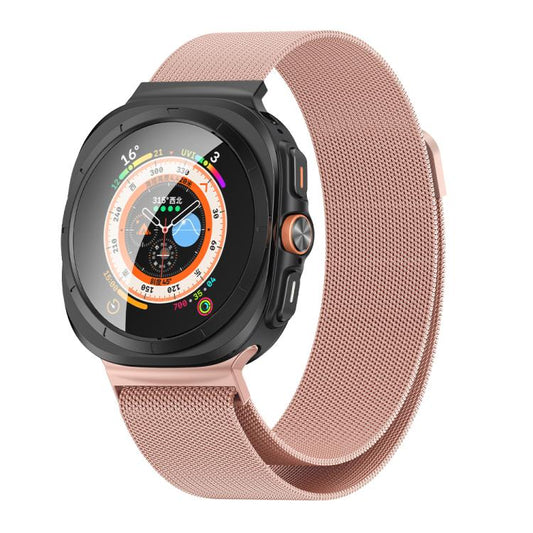 For Samsung Galaxy Watch Ultra 47mm / Ultra 2025 Kalebol Milanese Stainless Steel Watch Band(Pink) by Kalebol
