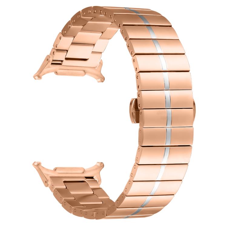 For Samsung Galaxy Watch Ultra 47mm / Ultra 2025 Kalebol One-bead Stainless Steel Watch Band(Rose Gold Silver) by Kalebol
