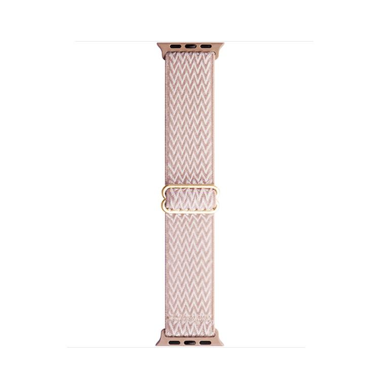 For Apple Watch 46mm / 49mm / 45mm / 44mm Kalebol Eight Buckle Wavy Braided Nylon Watch Band(Rose Pink) by Kalebol