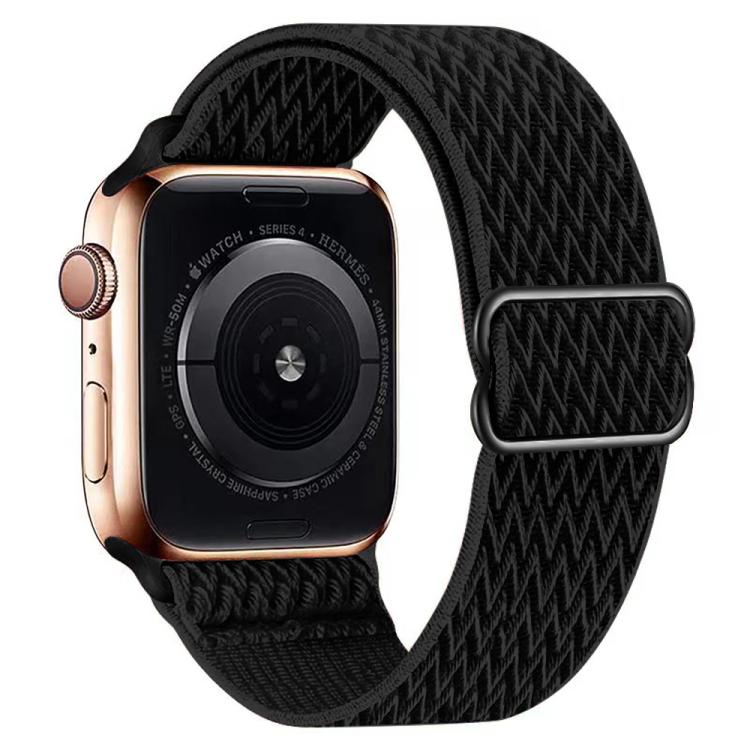 For Apple Watch 42mm / 41mm / 40mm / 38mm Kalebol Eight Buckle Wavy Braided Nylon Watch Band(Black) by Kalebol