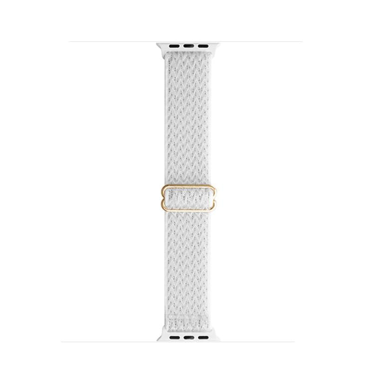 For Apple Watch 42mm / 41mm / 40mm / 38mm Kalebol Eight Buckle Wavy Braided Nylon Watch Band(Bright White) by Kalebol