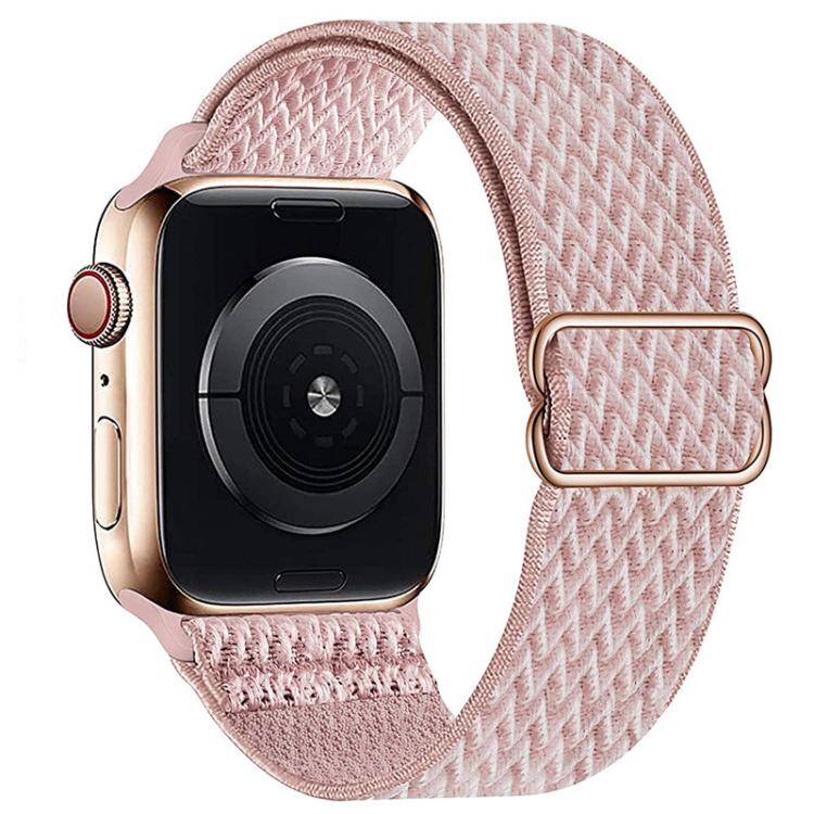 For Apple Watch 42mm / 41mm / 40mm / 38mm Kalebol Eight Buckle Wavy Braided Nylon Watch Band(Rose Pink) by Kalebol