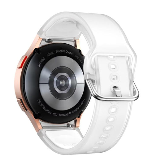 For Samsung Galaxy Watch 7 / 6 / 5 / 4 Kalebol Glacier Transparent Silicone Watch Band(White) by Kalebol