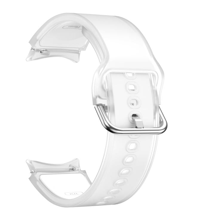 For Samsung Galaxy Watch 7 / 6 / 5 / 4 Kalebol Glacier Transparent Silicone Watch Band(White) by Kalebol