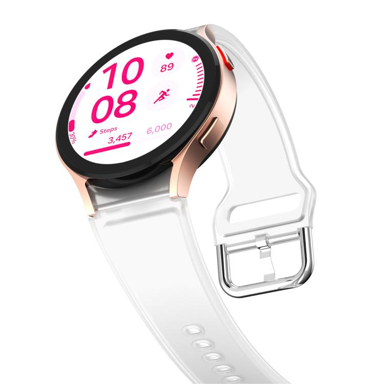 For Samsung Galaxy Watch 7 / 6 / 5 / 4 Kalebol Glacier Transparent Silicone Watch Band(White) by Kalebol