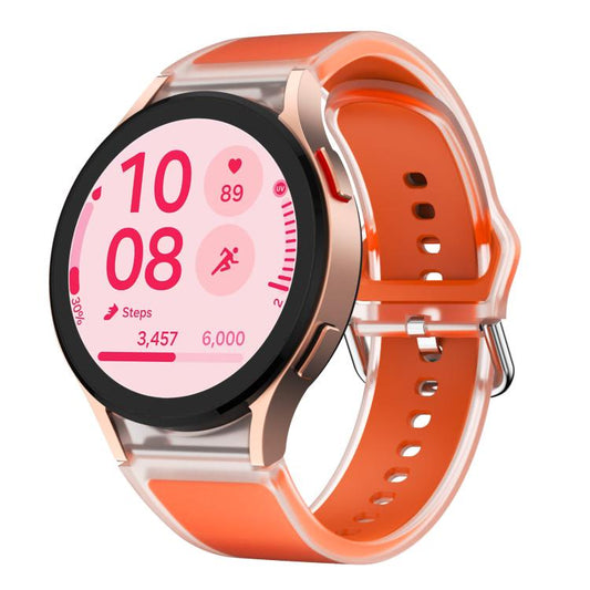 For Samsung Galaxy Watch 7 / 6 / 5 / 4 Kalebol Glacier Transparent Silicone Watch Band(Orange) by Kalebol