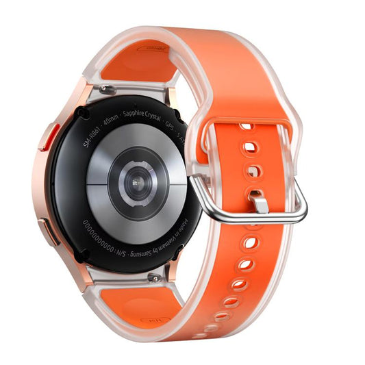 For Samsung Galaxy Watch 7 / 6 / 5 / 4 Kalebol Glacier Transparent Silicone Watch Band(Orange) by Kalebol