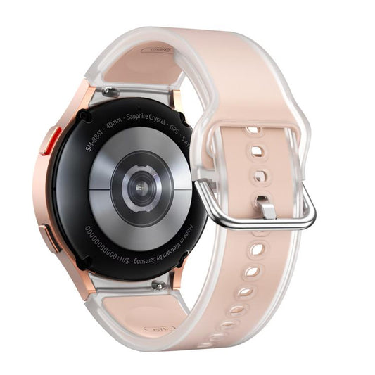 For Samsung Galaxy Watch 7 / 6 / 5 / 4 Kalebol Glacier Transparent Silicone Watch Band(Pink) by Kalebol