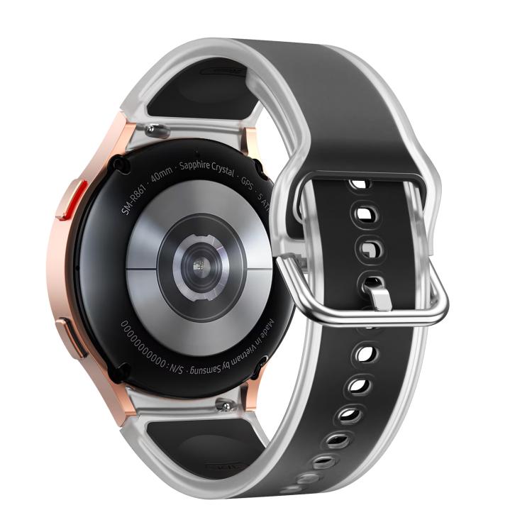 For Samsung Galaxy Watch 7 / 6 / 5 / 4 Kalebol Glacier Transparent Silicone Watch Band(Black) by Kalebol