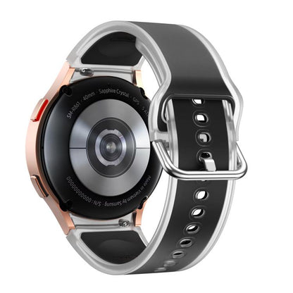 For Samsung Galaxy Watch 7 / 6 / 5 / 4 Kalebol Glacier Transparent Silicone Watch Band(Black) by Kalebol