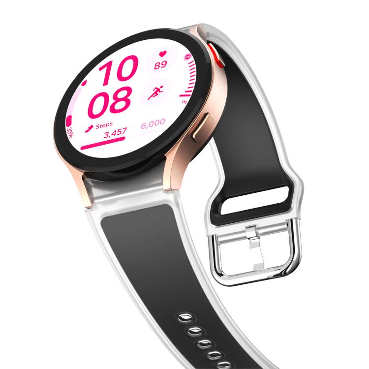 For Samsung Galaxy Watch 7 / 6 / 5 / 4 Kalebol Glacier Transparent Silicone Watch Band(Black) by Kalebol