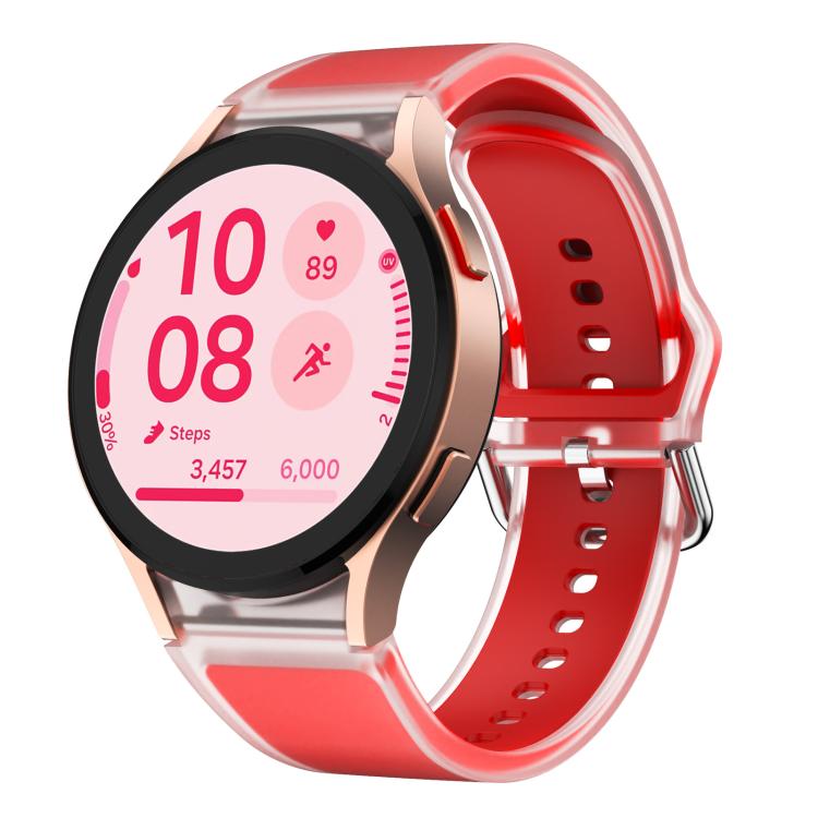 For Samsung Galaxy Watch 7 / 6 / 5 / 4 Kalebol Glacier Transparent Silicone Watch Band(Red) by Kalebol