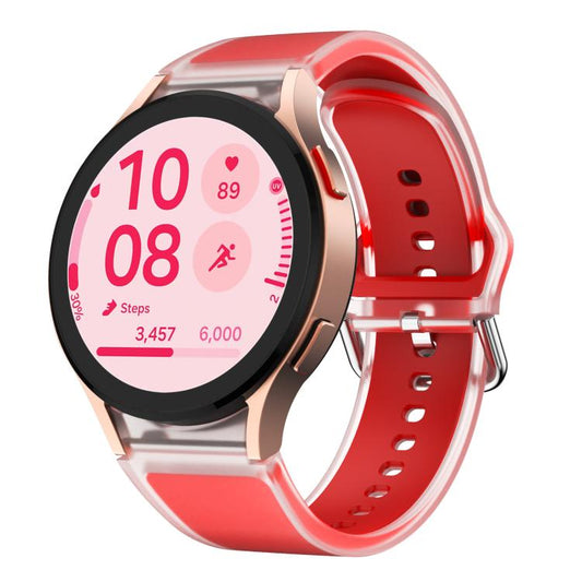 For Samsung Galaxy Watch 7 / 6 / 5 / 4 Kalebol Glacier Transparent Silicone Watch Band(Red) by Kalebol