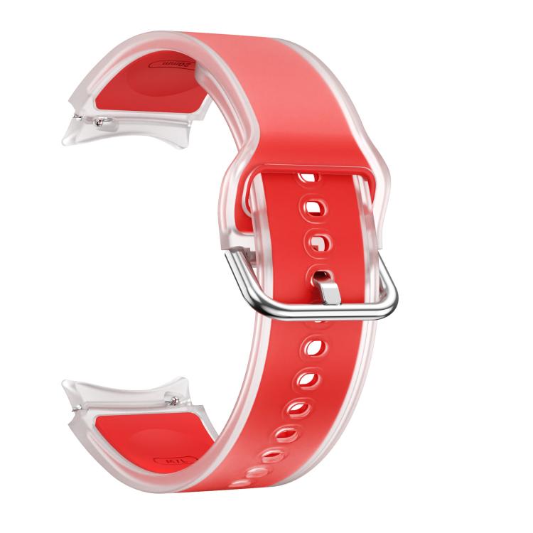 For Samsung Galaxy Watch 7 / 6 / 5 / 4 Kalebol Glacier Transparent Silicone Watch Band(Red) by Kalebol