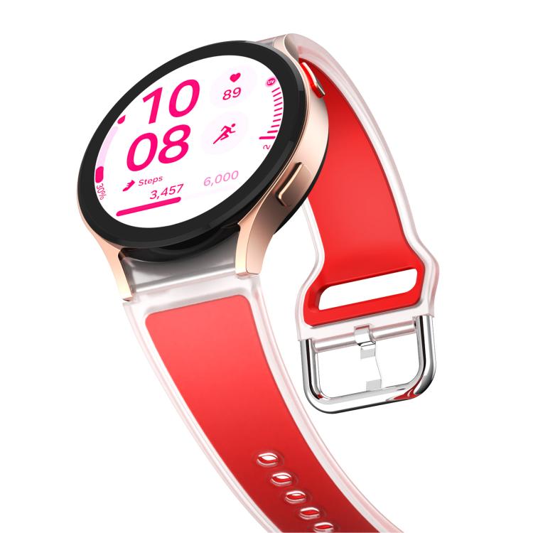 For Samsung Galaxy Watch 7 / 6 / 5 / 4 Kalebol Glacier Transparent Silicone Watch Band(Red) by Kalebol