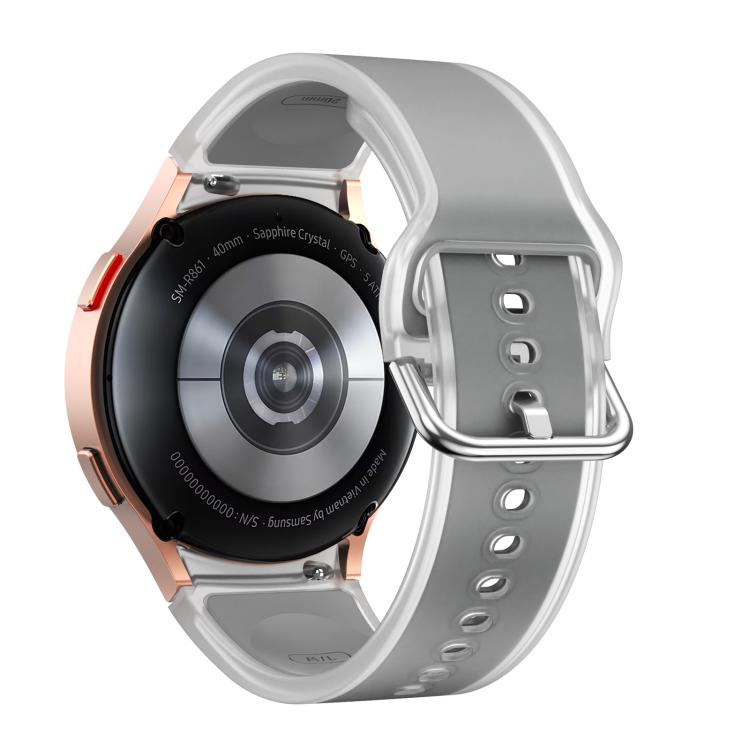 For Samsung Galaxy Watch 7 / 6 / 5 / 4 Kalebol Glacier Transparent Silicone Watch Band(Light Grey) by Kalebol