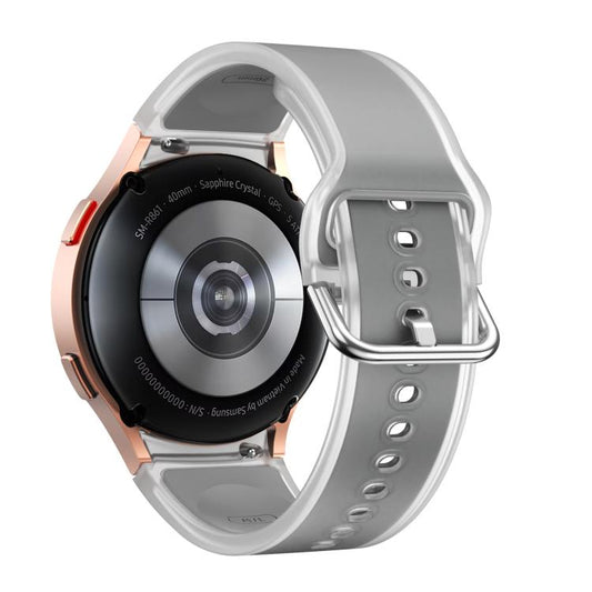 For Samsung Galaxy Watch 7 / 6 / 5 / 4 Kalebol Glacier Transparent Silicone Watch Band(Light Grey) by Kalebol