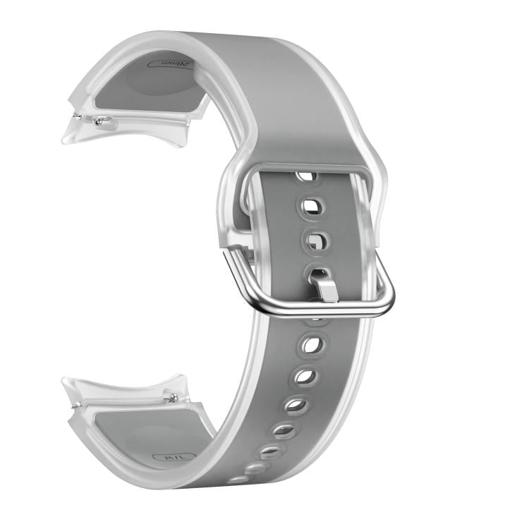 For Samsung Galaxy Watch 7 / 6 / 5 / 4 Kalebol Glacier Transparent Silicone Watch Band(Light Grey) by Kalebol