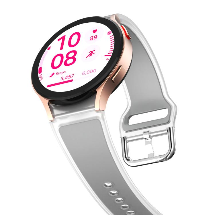 For Samsung Galaxy Watch 7 / 6 / 5 / 4 Kalebol Glacier Transparent Silicone Watch Band(Light Grey) by Kalebol