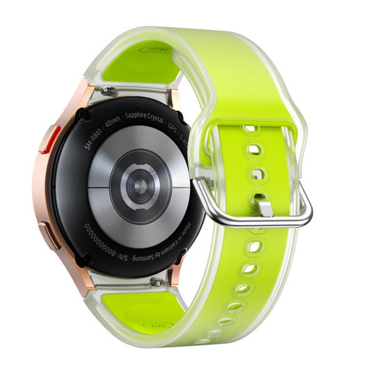 For Samsung Galaxy Watch 7 / 6 / 5 / 4 Kalebol Glacier Transparent Silicone Watch Band(Lime) by Kalebol