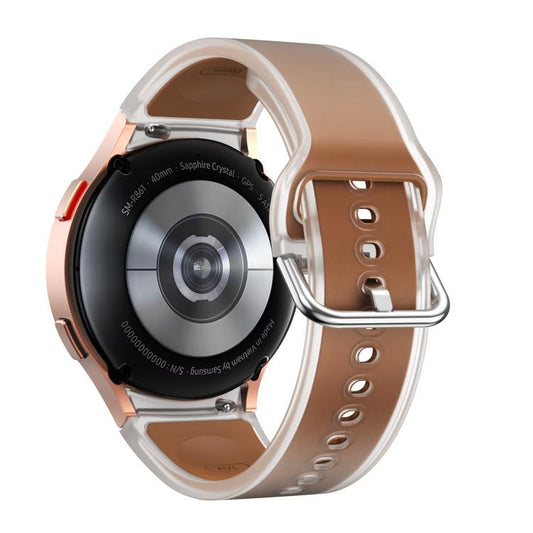 For Samsung Galaxy Watch 7 / 6 / 5 / 4 Kalebol Glacier Transparent Silicone Watch Band(Dark Brown) by Kalebol