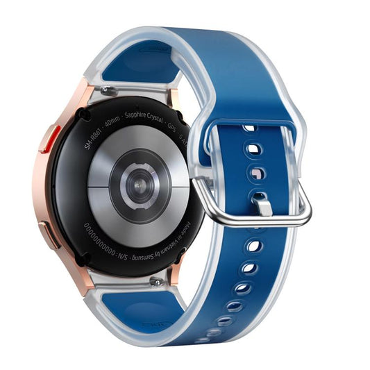 For Samsung Galaxy Watch 7 / 6 / 5 / 4 Kalebol Glacier Transparent Silicone Watch Band(Cyan-blue) by Kalebol