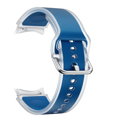 For Samsung Galaxy Watch 7 / 6 / 5 / 4 Kalebol Glacier Transparent Silicone Watch Band(Cyan-blue) by Kalebol