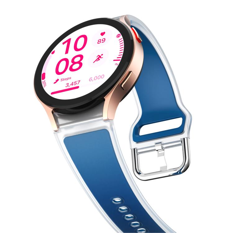 For Samsung Galaxy Watch 7 / 6 / 5 / 4 Kalebol Glacier Transparent Silicone Watch Band(Cyan-blue) by Kalebol