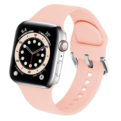 For Apple Watch 46mm / 49mm / 45mm / 44mm Kalebol Metal Pin Buckle Silicone Watch Band(Pink) by Kalebol