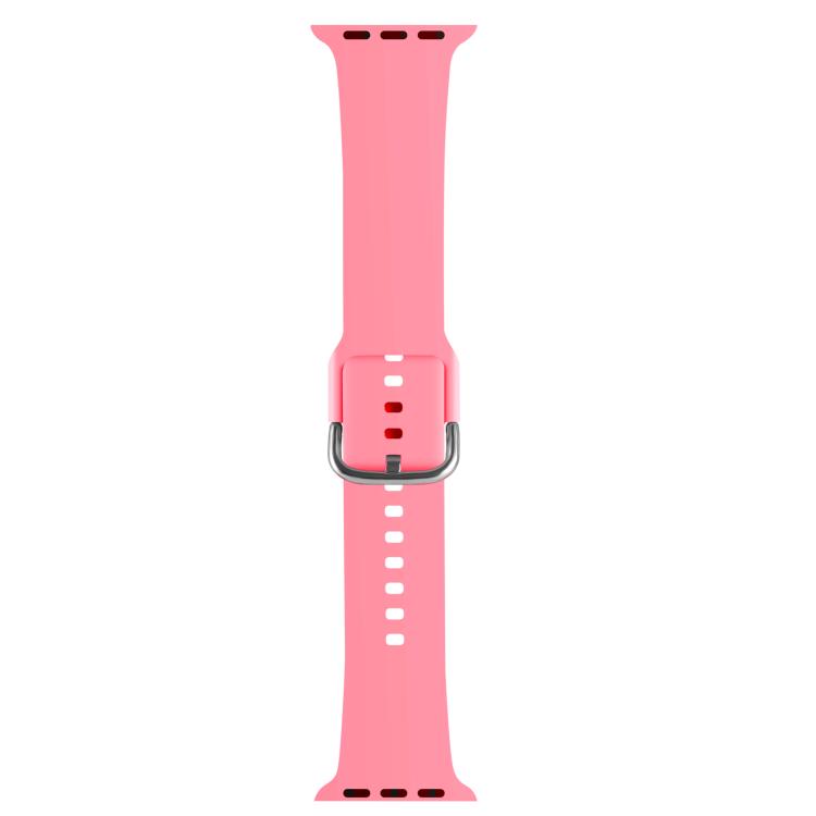 For Apple Watch 46mm / 49mm / 45mm / 44mm Kalebol Metal Pin Buckle Silicone Watch Band(Bright Pink) by Kalebol