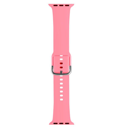 For Apple Watch 46mm / 49mm / 45mm / 44mm Kalebol Metal Pin Buckle Silicone Watch Band(Bright Pink) by Kalebol