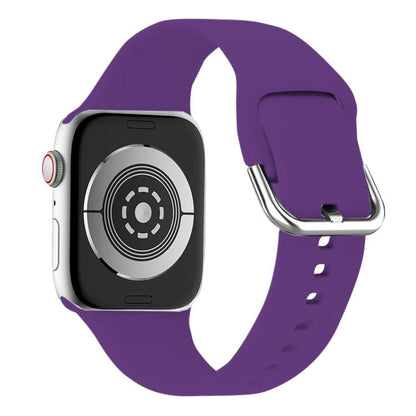For Apple Watch 46mm / 49mm / 45mm / 44mm Kalebol Metal Pin Buckle Silicone Watch Band(Dark Purple) by Kalebol