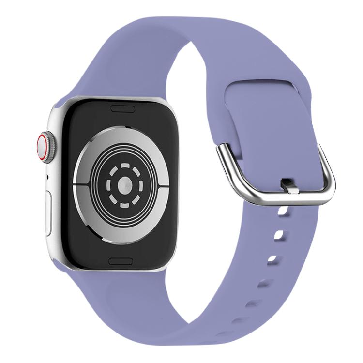 For Apple Watch 46mm / 49mm / 45mm / 44mm Kalebol Metal Pin Buckle Silicone Watch Band(Lavender) by Kalebol