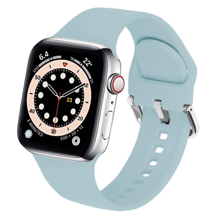 For Apple Watch 42mm / 41mm / 40mm / 38mm Kalebol Metal Pin Buckle Silicone Watch Band(Mint Green) by Kalebol