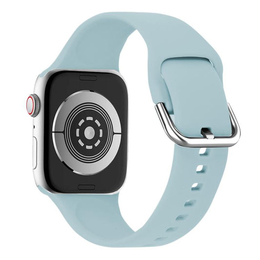 For Apple Watch 42mm / 41mm / 40mm / 38mm Kalebol Metal Pin Buckle Silicone Watch Band(Mint Green) by Kalebol