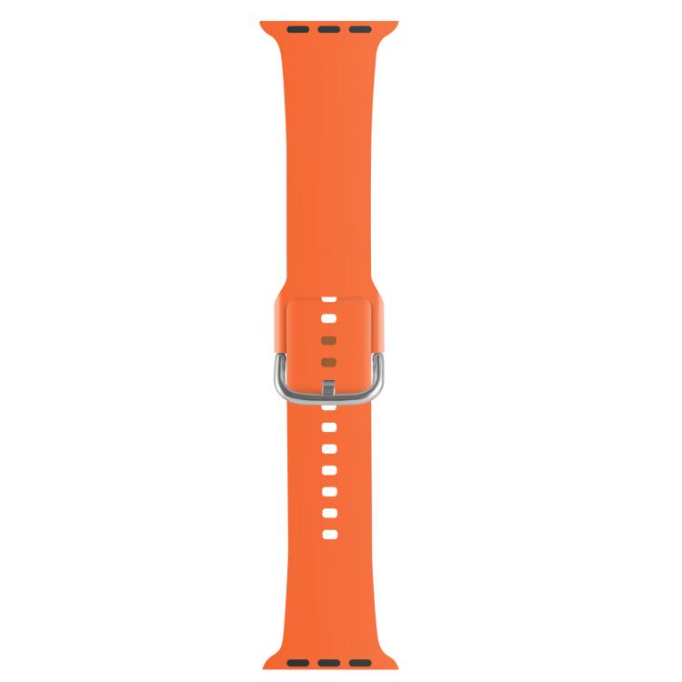 For Apple Watch 42mm / 41mm / 40mm / 38mm Kalebol Metal Pin Buckle Silicone Watch Band(Orange) by Kalebol