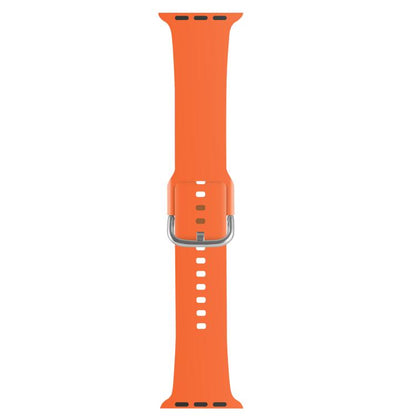 For Apple Watch 42mm / 41mm / 40mm / 38mm Kalebol Metal Pin Buckle Silicone Watch Band(Orange) by Kalebol