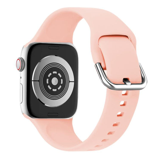 For Apple Watch 42mm / 41mm / 40mm / 38mm Kalebol Metal Pin Buckle Silicone Watch Band(Pink) by Kalebol