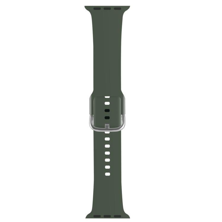 For Apple Watch 42mm / 41mm / 40mm / 38mm Kalebol Metal Pin Buckle Silicone Watch Band(Army Green) by Kalebol