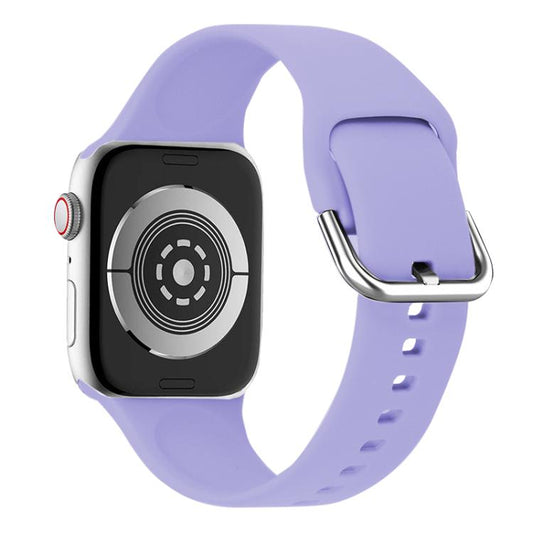 For Apple Watch 42mm / 41mm / 40mm / 38mm Kalebol Metal Pin Buckle Silicone Watch Band(Light Purple) by Kalebol