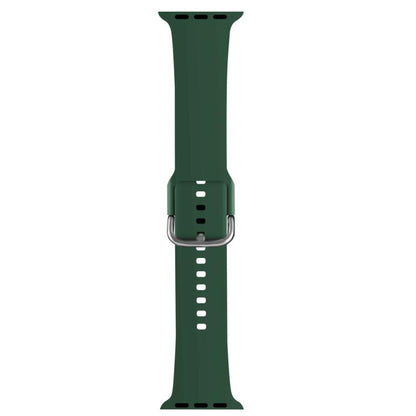 For Apple Watch 42mm / 41mm / 40mm / 38mm Kalebol Metal Pin Buckle Silicone Watch Band(Dark Green) by Kalebol