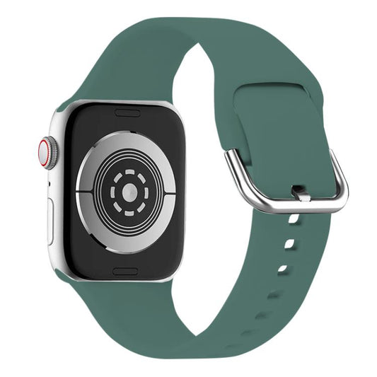 For Apple Watch 42mm / 41mm / 40mm / 38mm Kalebol Metal Pin Buckle Silicone Watch Band(Pine Green) by Kalebol