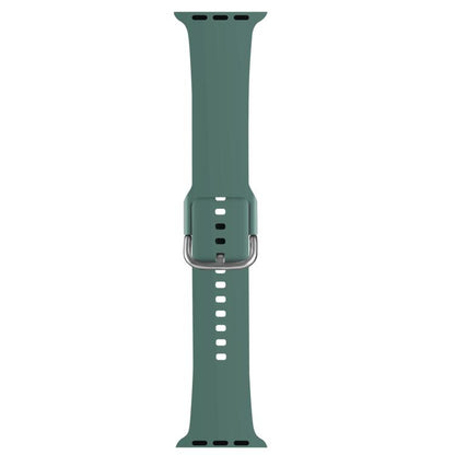 For Apple Watch 42mm / 41mm / 40mm / 38mm Kalebol Metal Pin Buckle Silicone Watch Band(Pine Green) by Kalebol