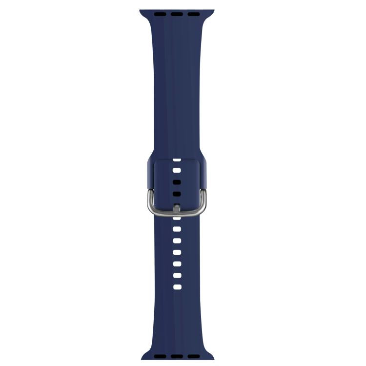 For Apple Watch 42mm / 41mm / 40mm / 38mm Kalebol Metal Pin Buckle Silicone Watch Band(Dark Blue) by Kalebol