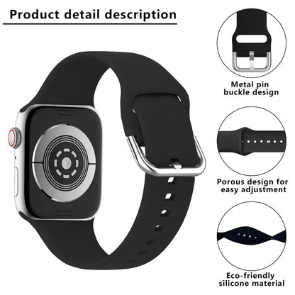 For Apple Watch 42mm / 41mm / 40mm / 38mm Kalebol Metal Pin Buckle Silicone Watch Band(Orange) by Kalebol