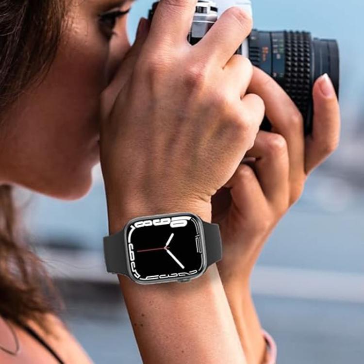 For Apple Watch 46mm / 49mm / 45mm / 44mm Kalebol Metal Pin Buckle Silicone Watch Band(White) by Kalebol